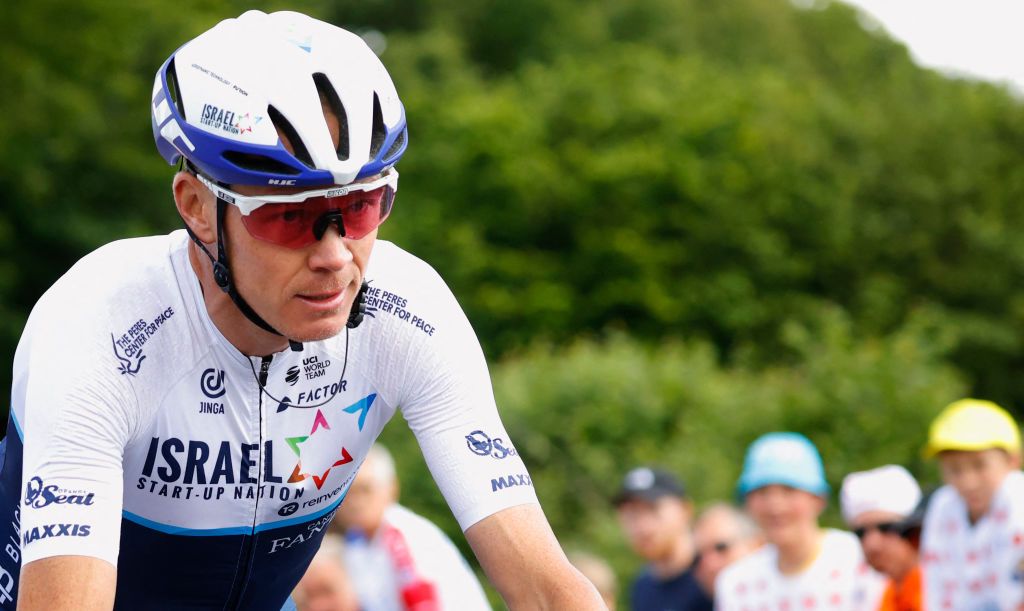 Team Israel Start Up Nations Christopher Froome of Great Britain rides during the 2nd stage of the 108th edition of the Tour de France cycling race 183 km between PerrosGuirrec and Mur de Bretagne Guerledan on June 27 2021 Photo by Thomas SAMSON AFP Photo by THOMAS SAMSONAFP via Getty Images