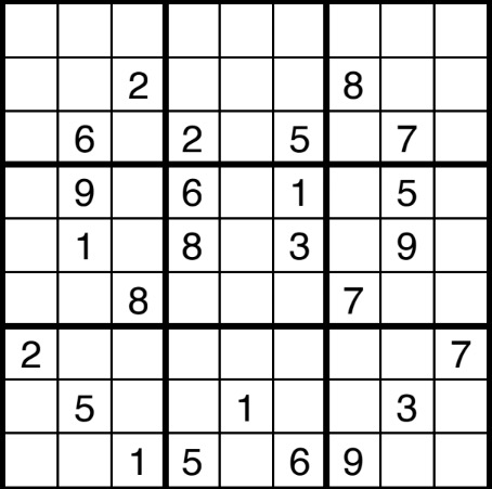 An unsolved Sudoku.