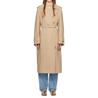 Toteme Beige Notched Lapel Trench Coat