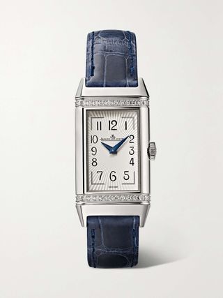 Reverso One Duetto 40mm X 20mm Stainless Steel, Diamond and Alligator Watch