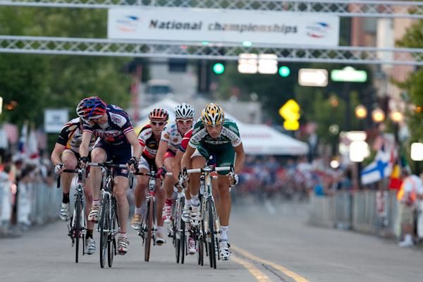 The break heads through the finish area.