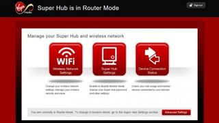 Virgin Media Super Hub 2ac interface
