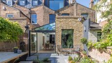 glass side return extension to brick terrace house