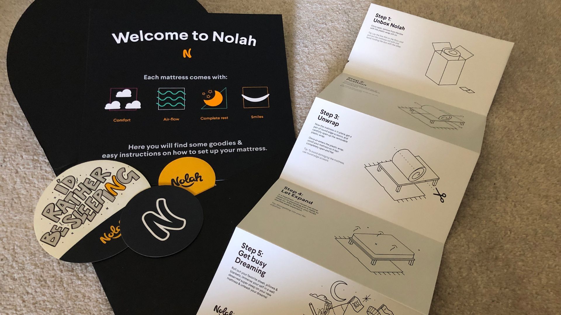 The Nolah Natural 11 Mattress welcome pack