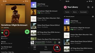 screenshots of the spotify mobile app