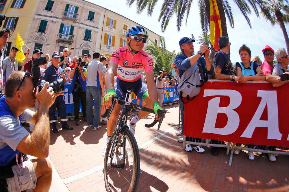 Simon Gerrans (Orica - GreenEdge) rides to the start