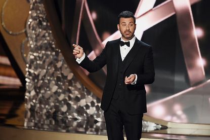Host Jimmy Kimmel speaks onstage during the 68th Annual Primetime Emmy Awards at Microsoft Theater on September 18, 2016 in Los Angeles, California