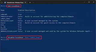 Disable Windows 11 account with PowerShell
