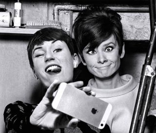 Flora Borsi with Audrey Hepburn