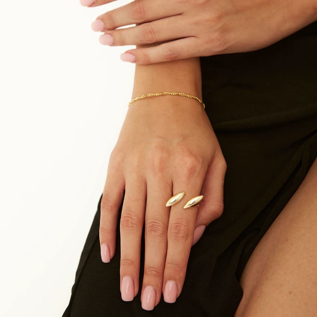 Double Marquise Adjustable Ring