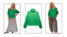 Antonia Kraskowski wearing outfits styled with a green track top from M&S