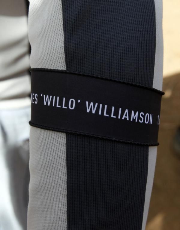 The memorial armbands for James Williamson
