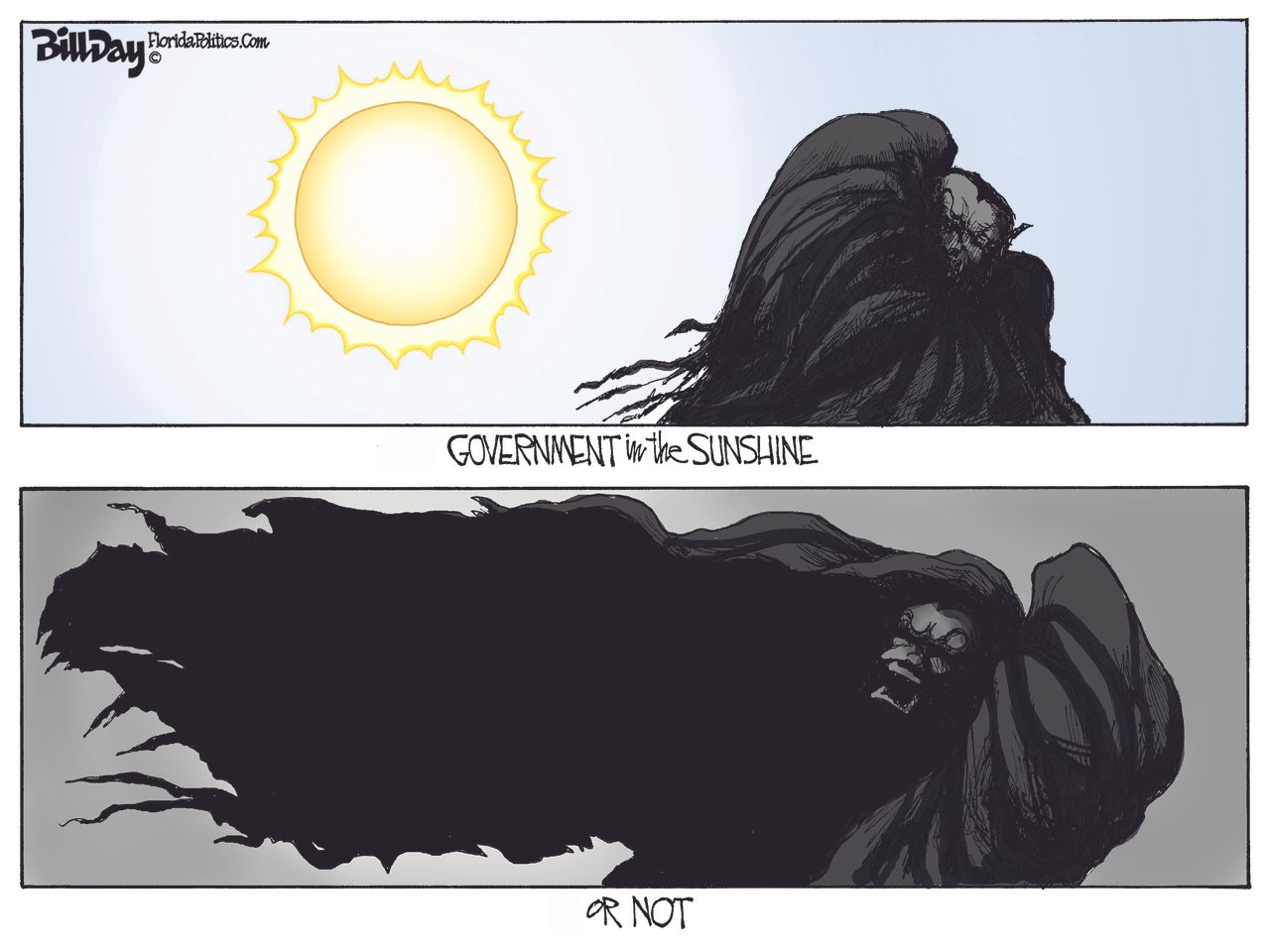 Political Cartoon U.S. Government sunshine