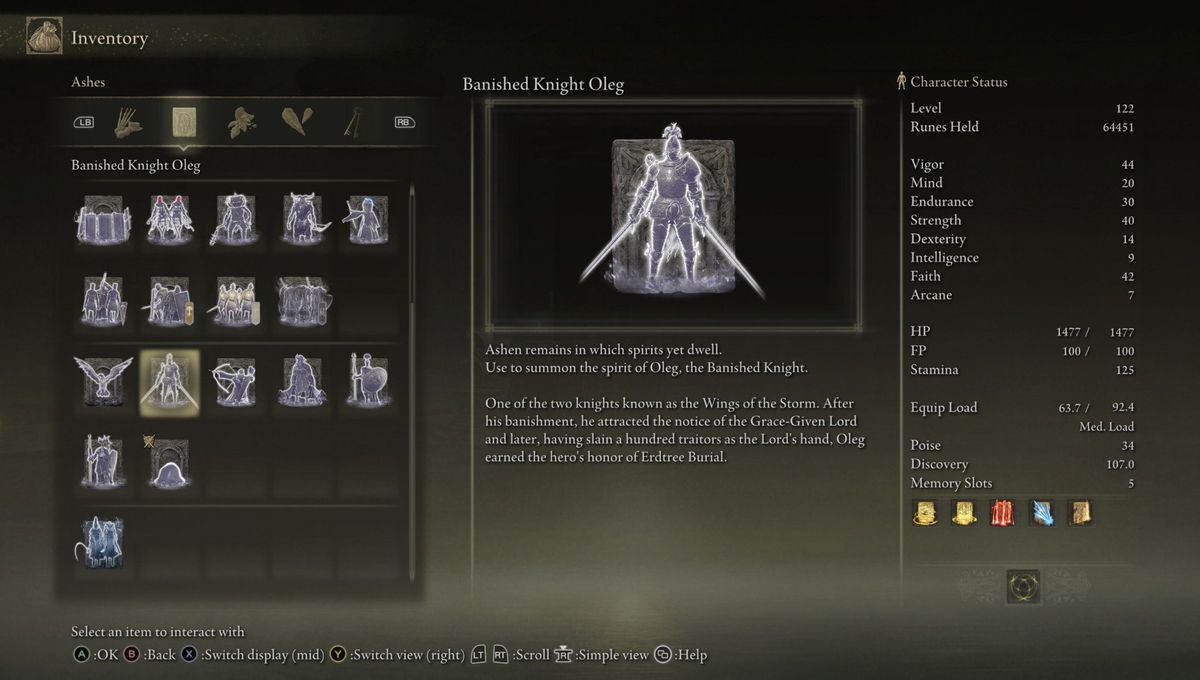 Elden Ring Banished Knight Oleg