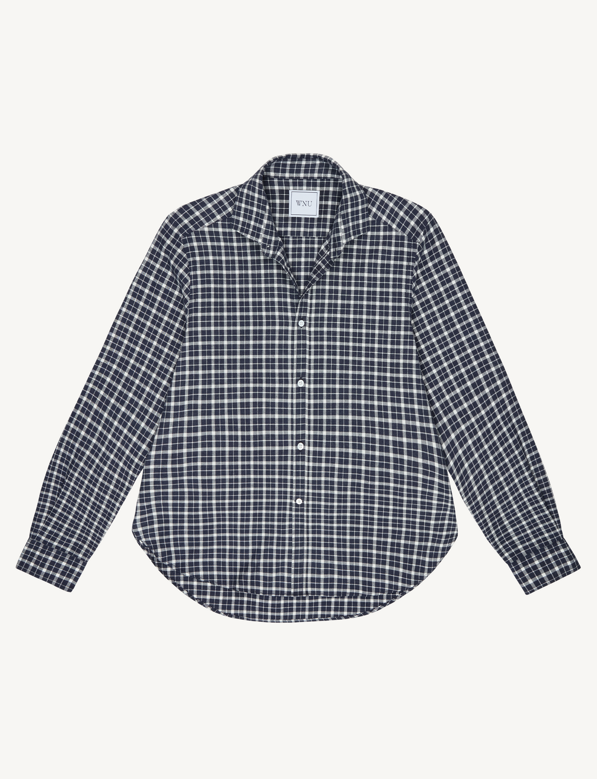 Classic: Fine brushed, navy blue check
