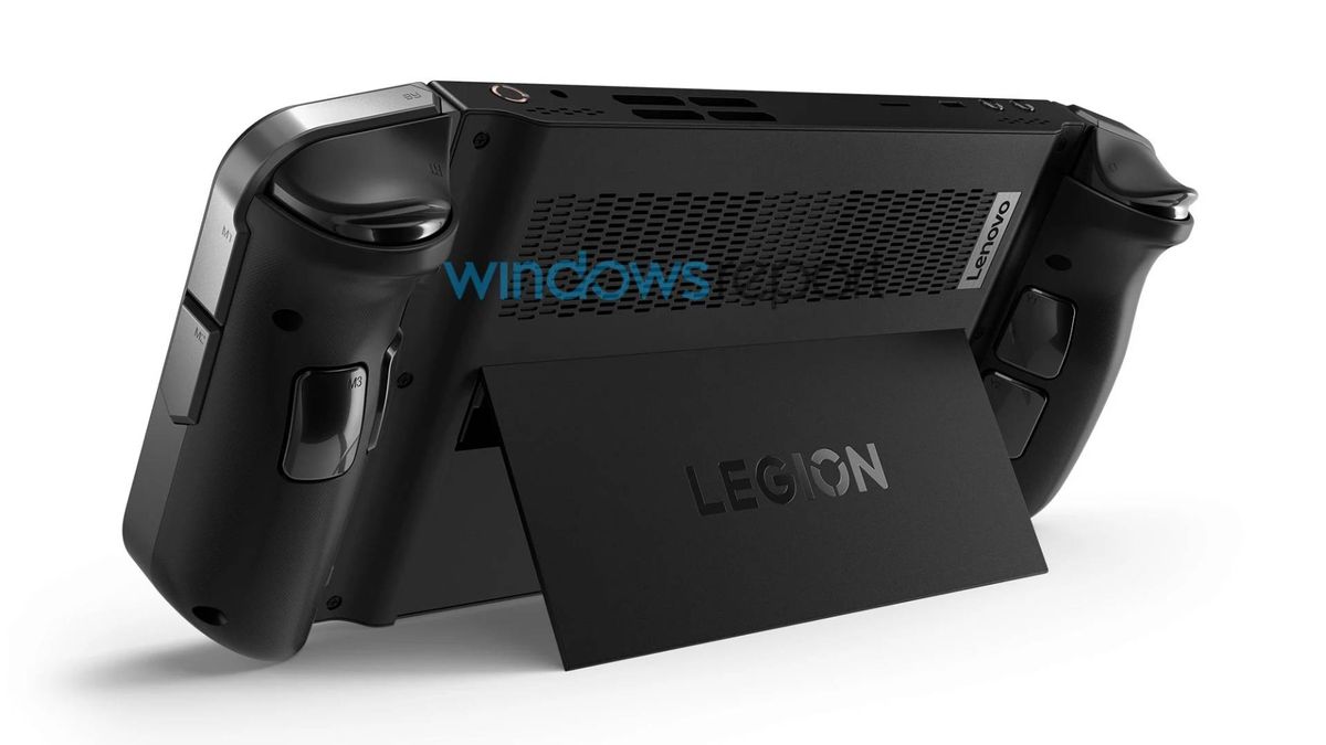 Back view of Lenovo Legion Go handheld PC