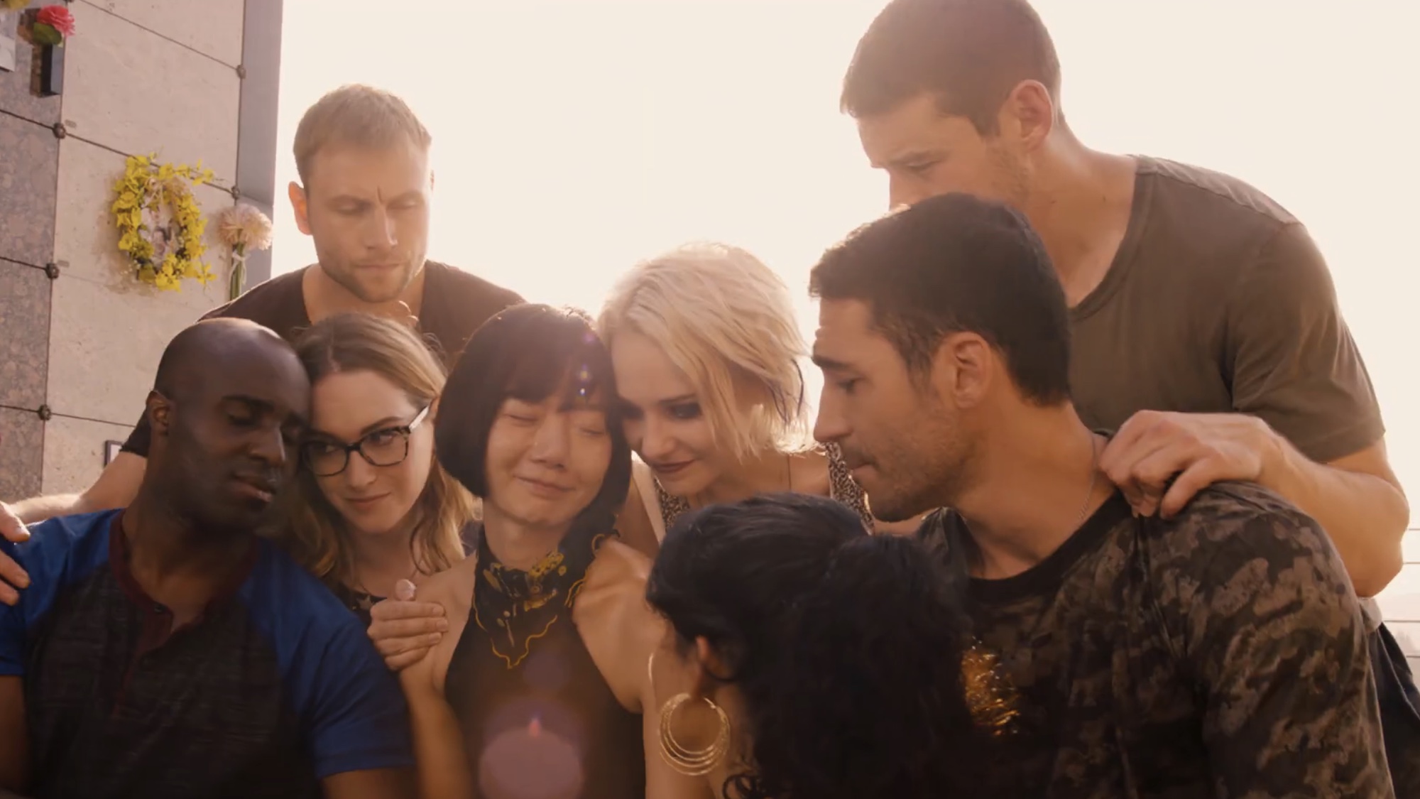Sense8's cluster hugging in Season 2.
