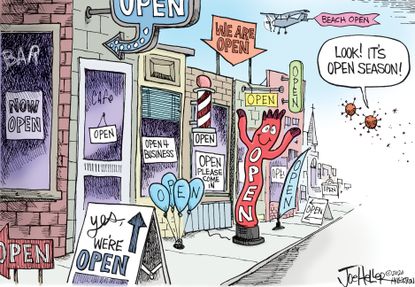 Editorial Cartoon U.S. coronavirus reopening