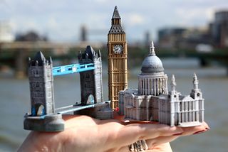 London in the palm of your hand... models made by Dremel 3D Idea Builder printer