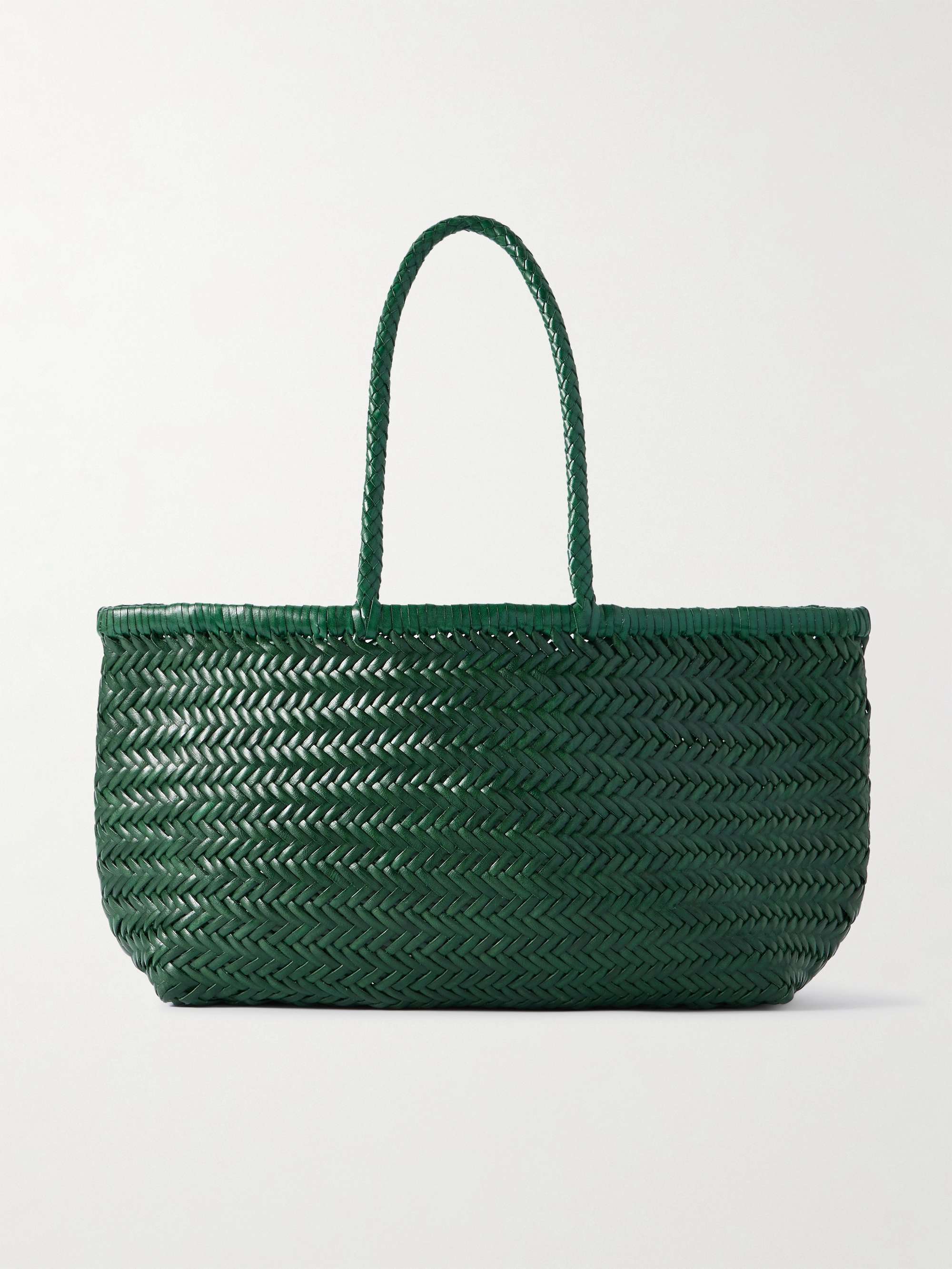 Bamboo Triple Jump Big Woven Leather Tote