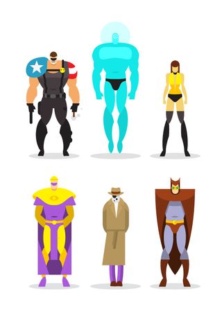 flat design superheroes
