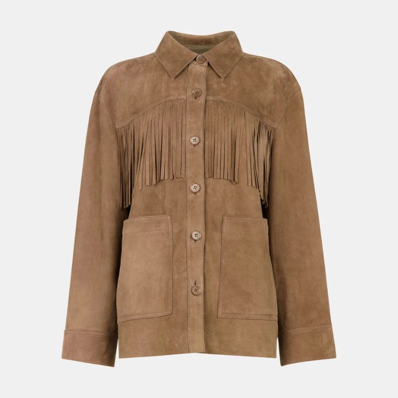 A cutout of a suede tassel jacket from Whistles
