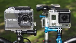 The X-Sports is noticeably larger than the GoPro Hero 3+