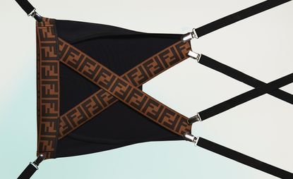 Black & brown sports bra