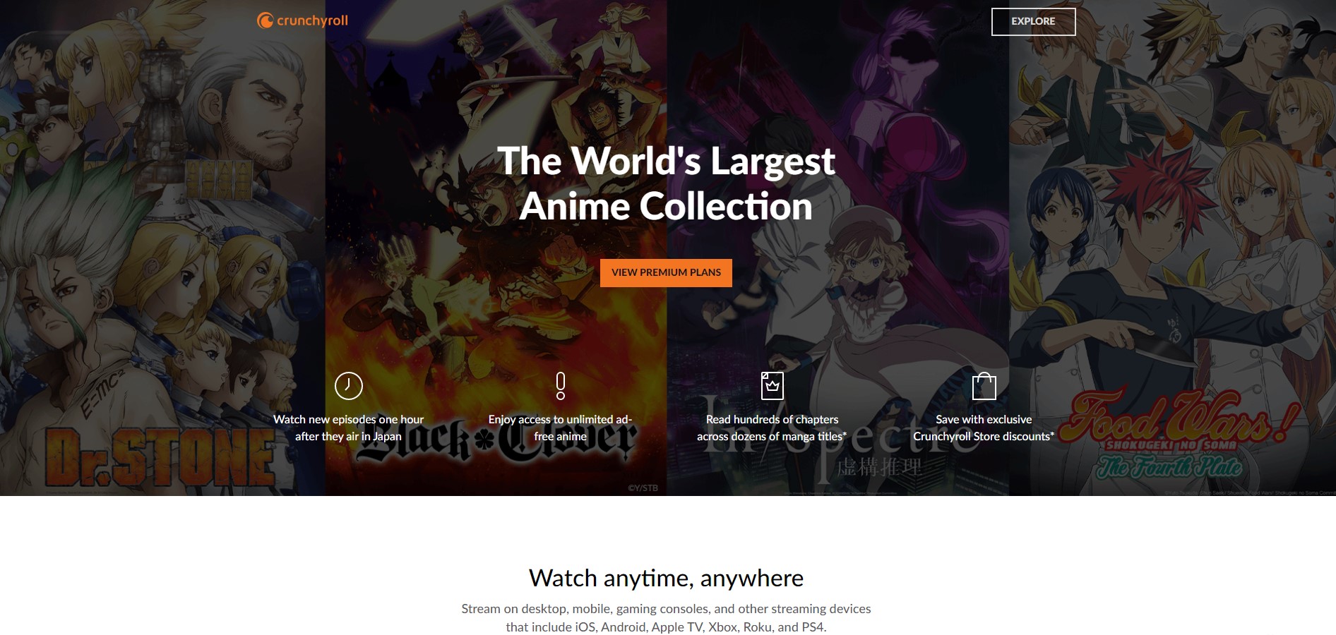 Crunchyroll sign up page