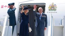 Queen Camilla and King Charles boarding a plane in Canada 