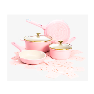 Paris Hilton Clean Ceramic™ Nonstick Cast Aluminum Cookware Set in pink