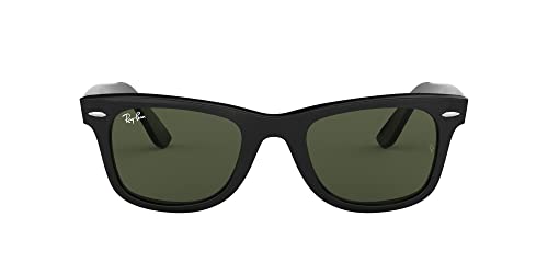 Ray-Ban Rb2140 Original Wayfarer Square Sunglasses, Black/g-15 Green, 50 Mm