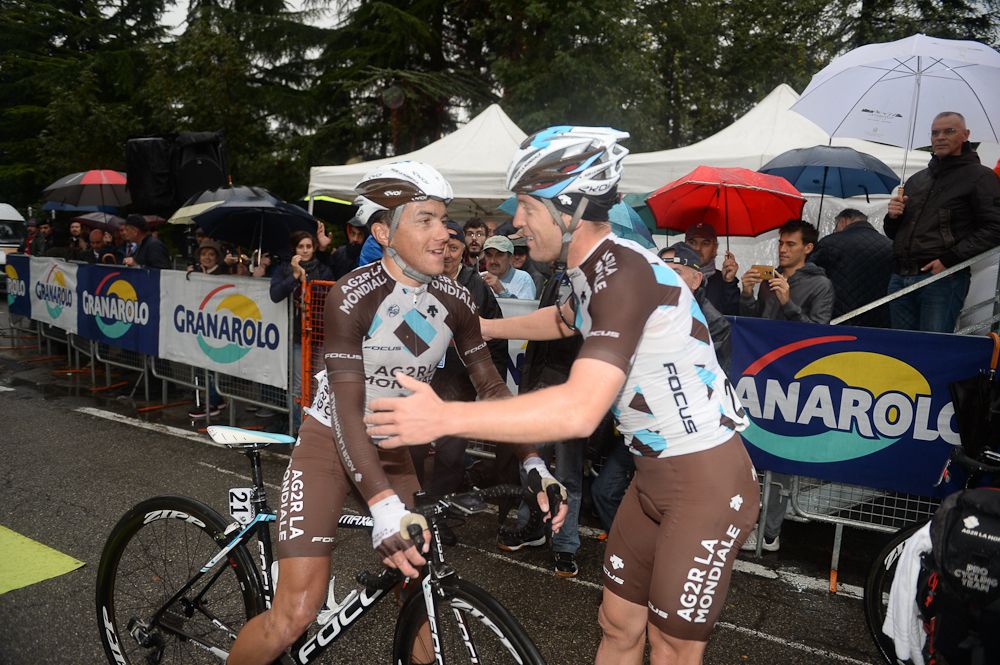 Jan Bakelants (AG2R La Mondiale) and Domenico Pozzovivo.