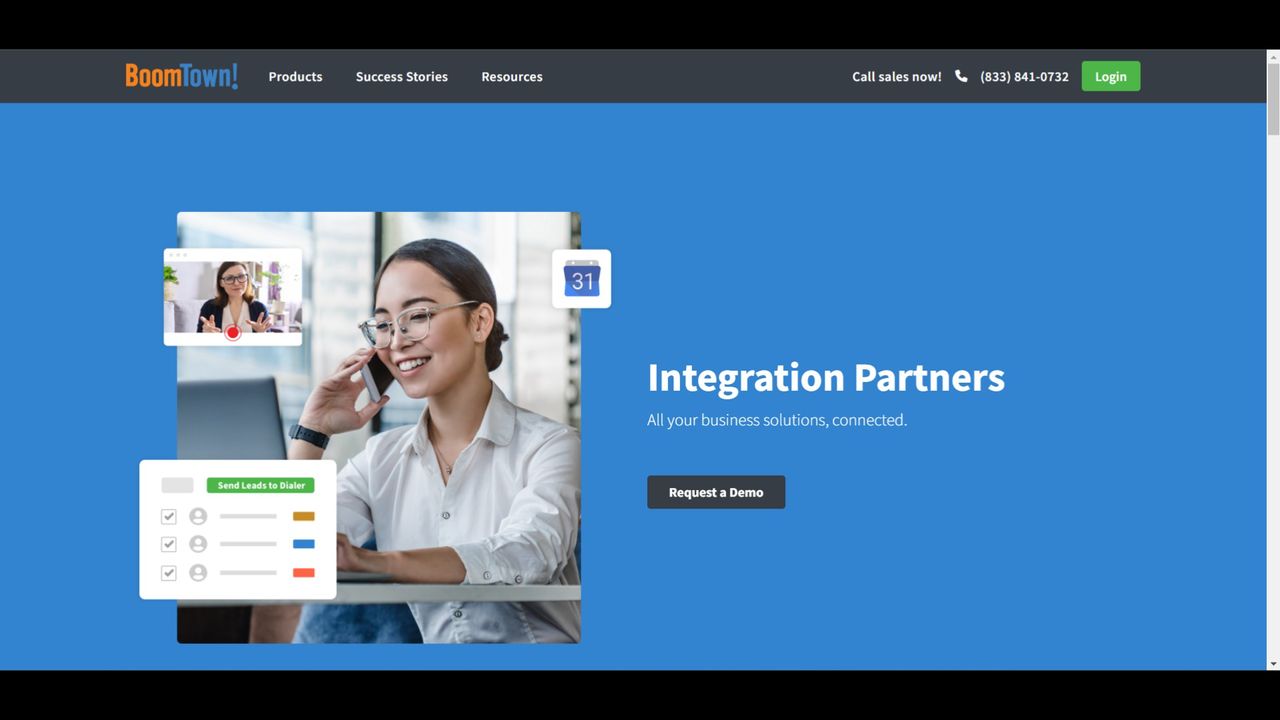 Screenshot of BoomTown&rsquo;s integration partners page.