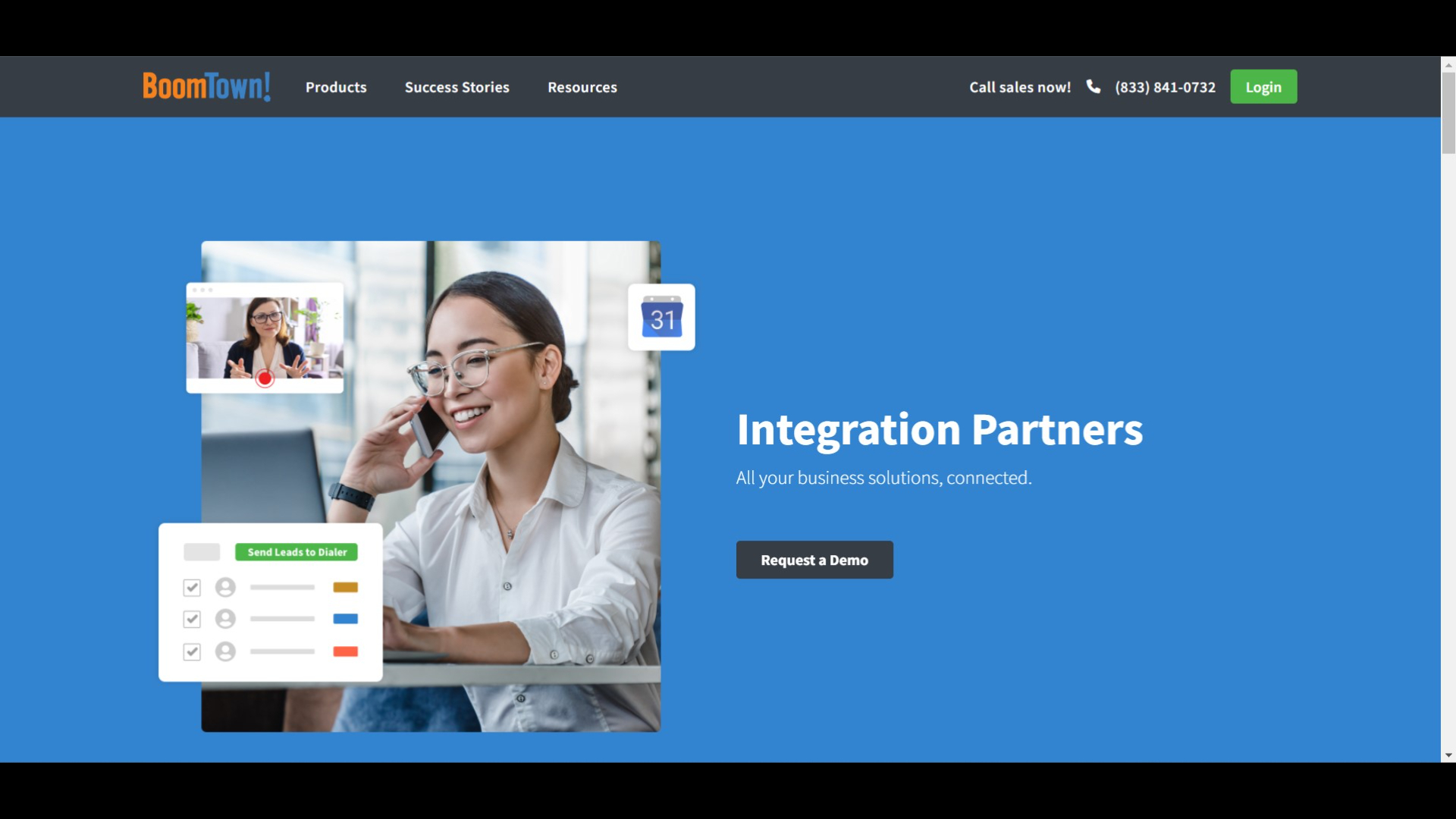 Screenshot of BoomTown’s integration partners page.