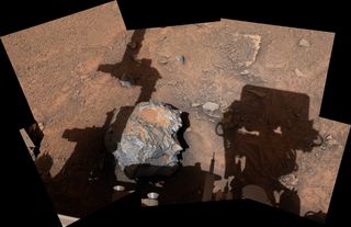 The iron-nickel meteorite "Cacao," discovered on Mars by NASA's Curiosity rover. The Curiosity team posted this photo on Twitter on Feb. 2, 2023.