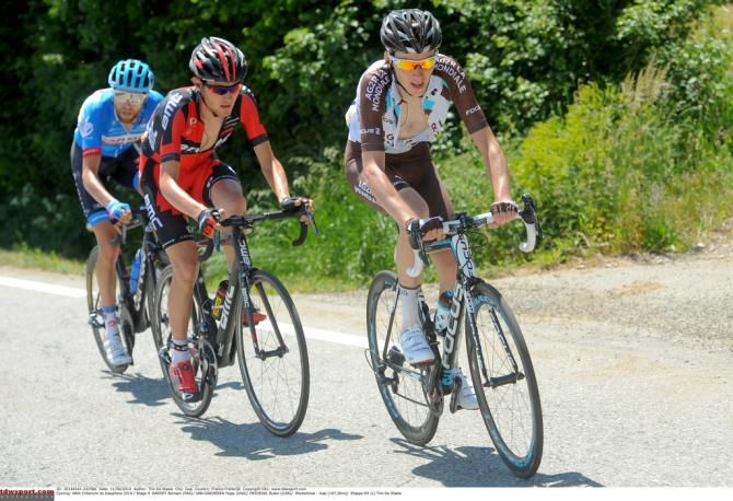 Romain Bardet (Ag2r) with Tejay van Garderen (BMC) and Ryder Hesjedal (Garmin Sharp)