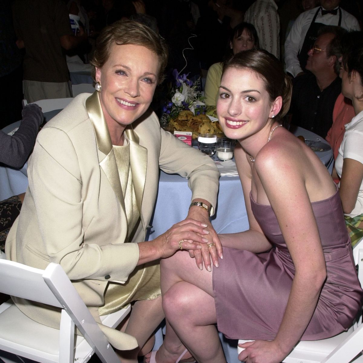 Julie Andrews and Anne Hathaway at The Princess Diaries premiere after party in 2009