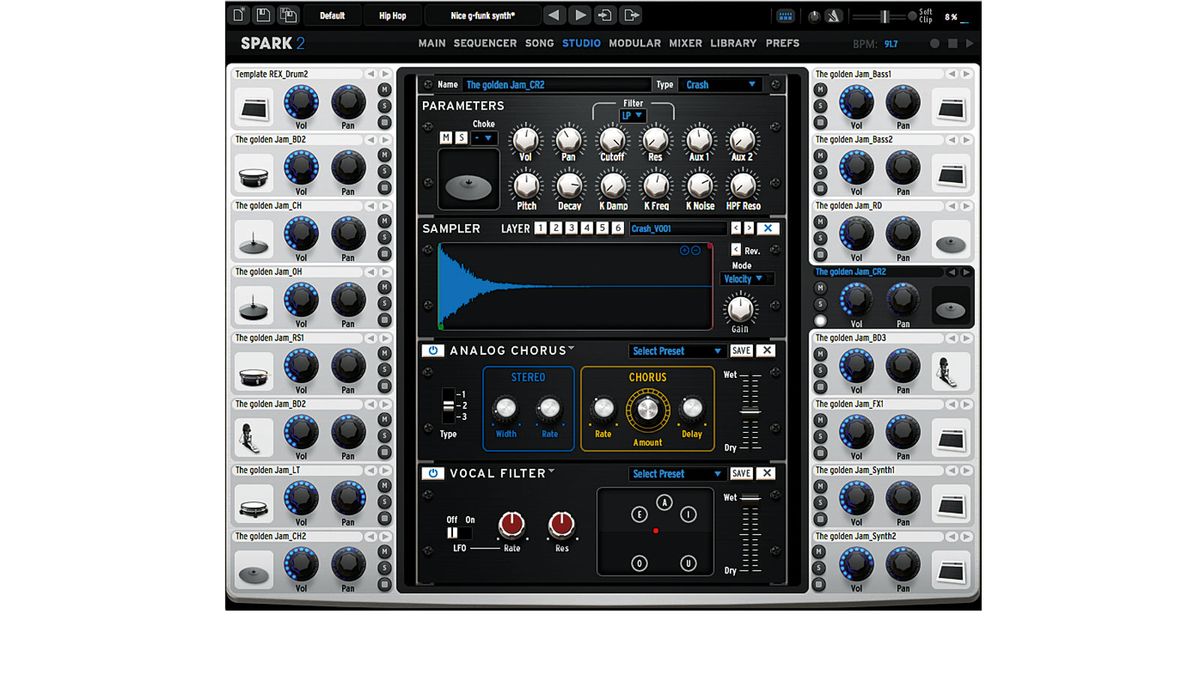 The new Studio section offers a vastly improved system for customizing samples, REX loops and synth sounds
