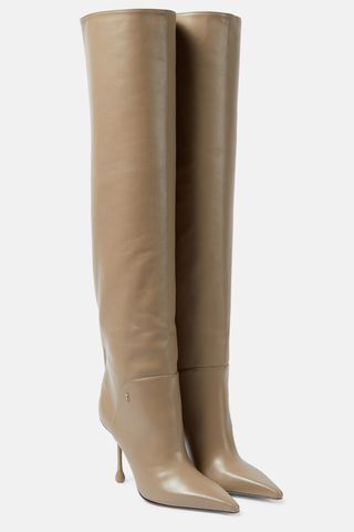 Jimmy Choo Cycas 95 Leather Over-The-Knee Boots