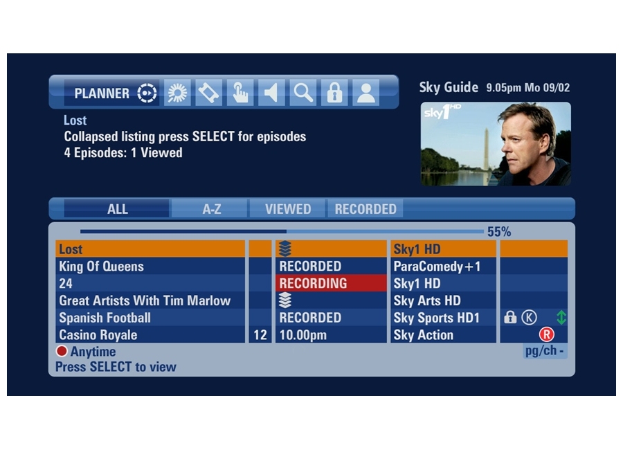 Sky&#039;s new-look EPG