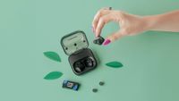 The Fairphone Fairbuds in its black colorway.
