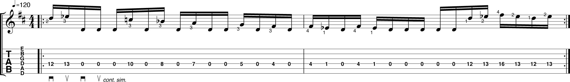 Phrygian dominant riff