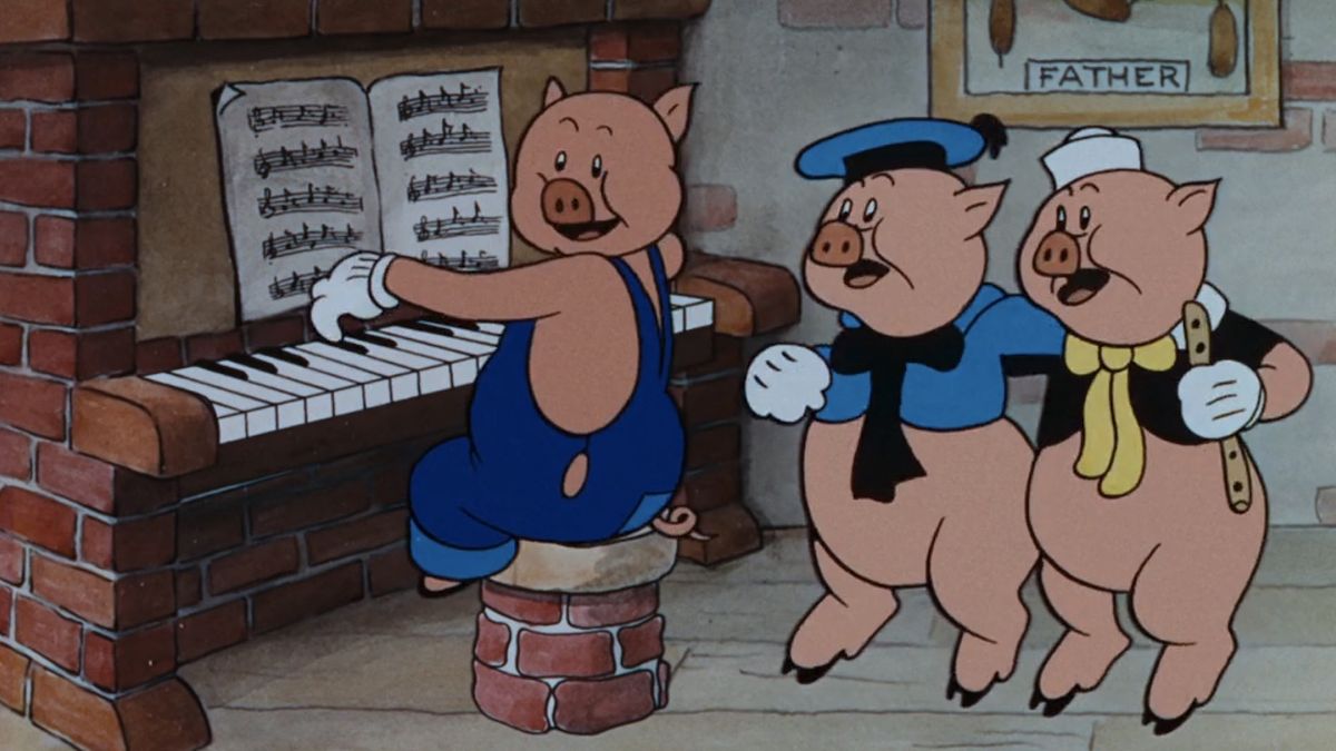 The Three Little Pigs singing &quot;Who&#039;s Afraid of the Big Bad Wolf&quot;