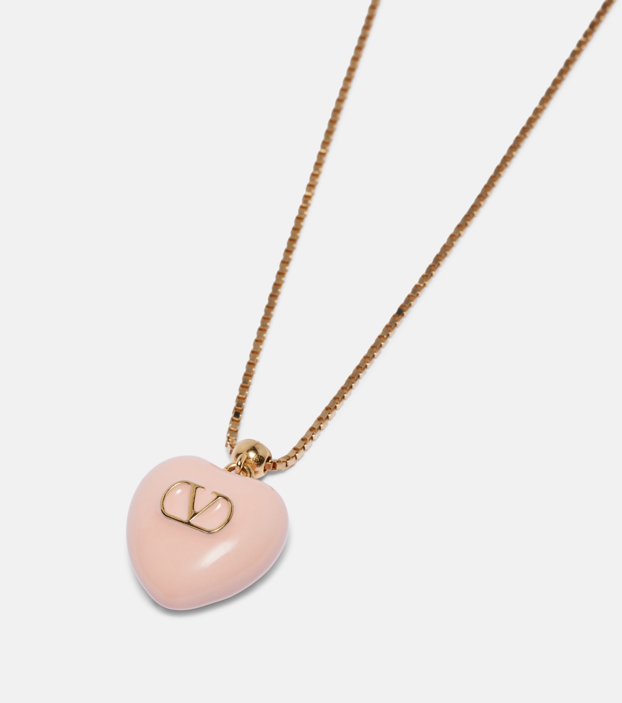 valentino VLogo enamel pendant necklace