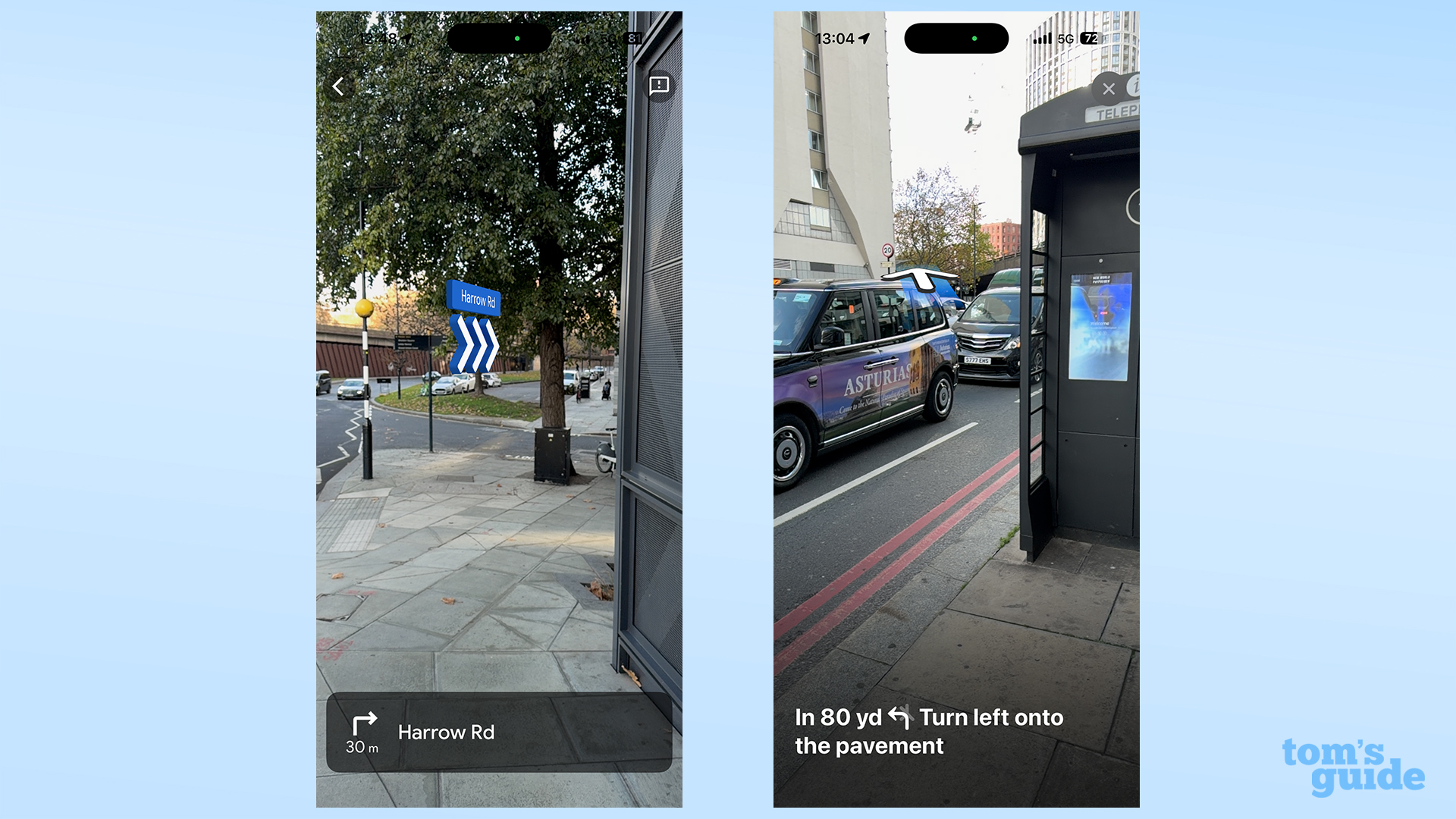 Apple Maps and Google Maps direction examples