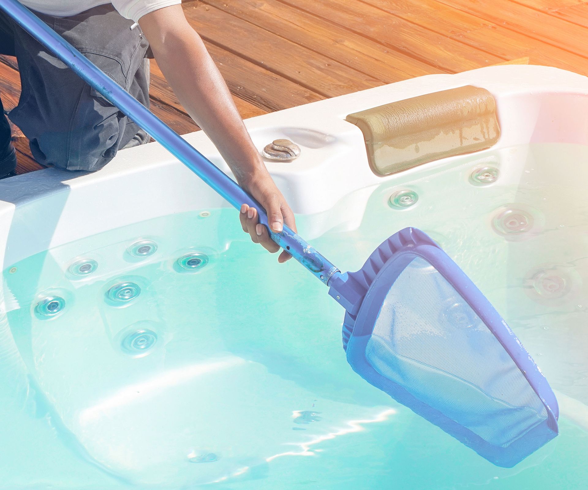 skimmed water from the whirlpool