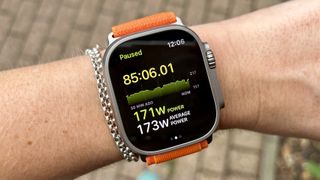 a photo of the Apple Watch Ultra in run mode