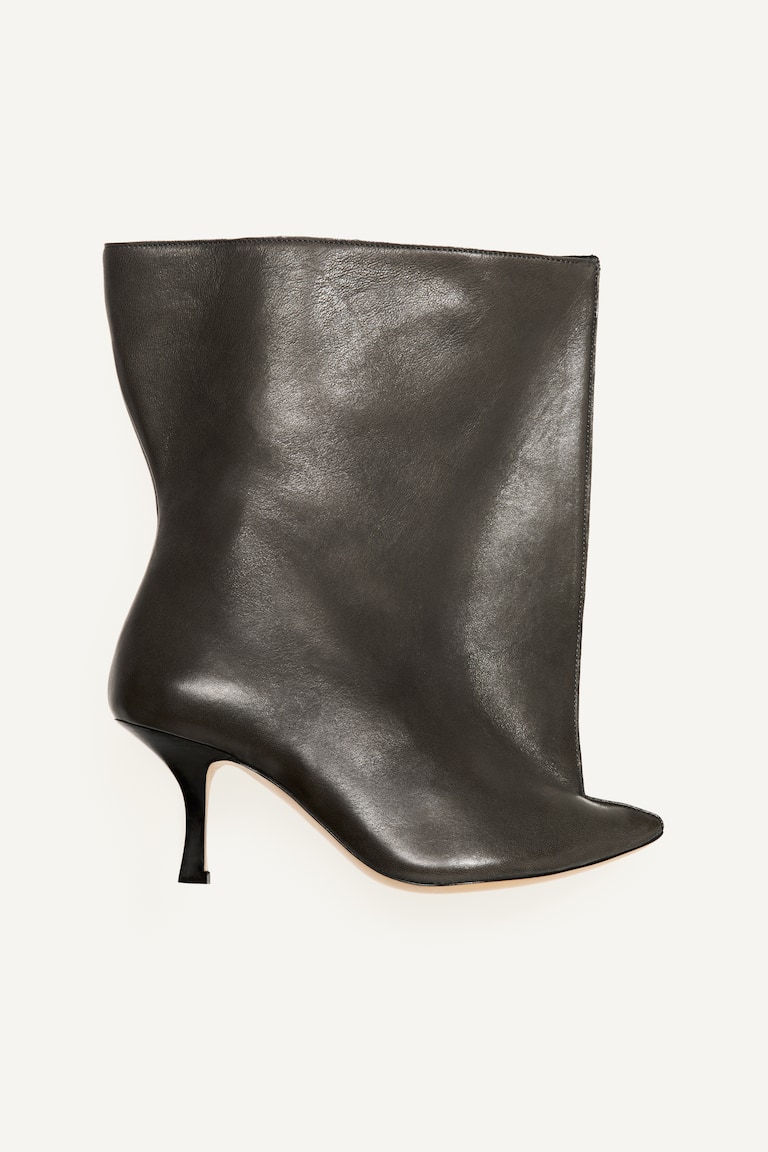 Heeled Leather Ankle Boots
