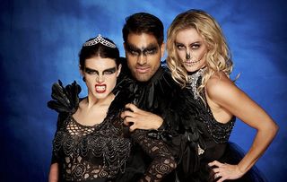 On the Halloween set with Lauren Steadman, Dr Ranj and Faye Tozer